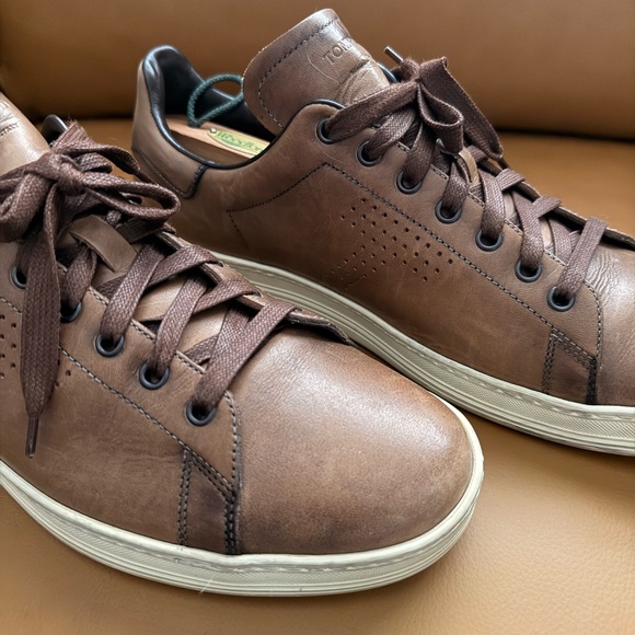 Tom Ford Brown Leather Sneakers sz.12 - Picture 3 of 13